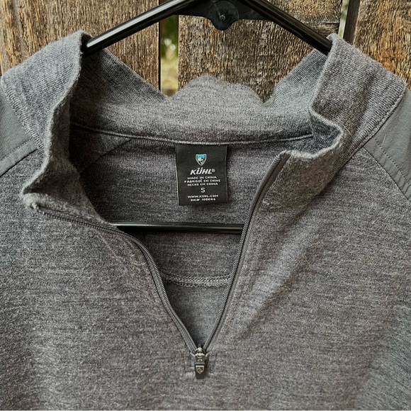 KUHL Merino Wool 1/4 Zip Long Sleeve Top In Gray Sz S - Picture 8 of 12